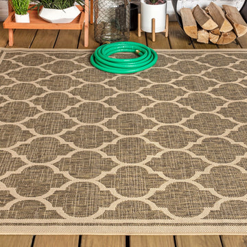 Trebol Moroccan Trellis Textured Weave Indoor/outdoor Area Rug